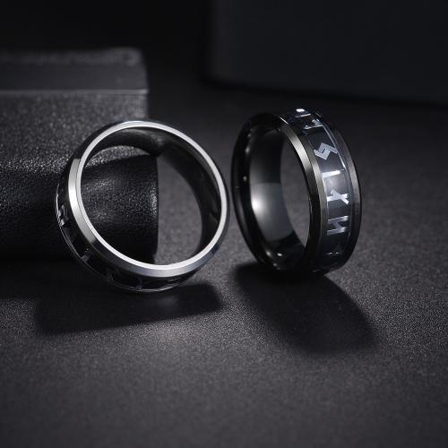 Edelstahl Fingerring, 304 Edelstahl, Modeschmuck & unisex & verschiedene Größen vorhanden, keine, Width 8mm,Thickness 2mm, verkauft von PC