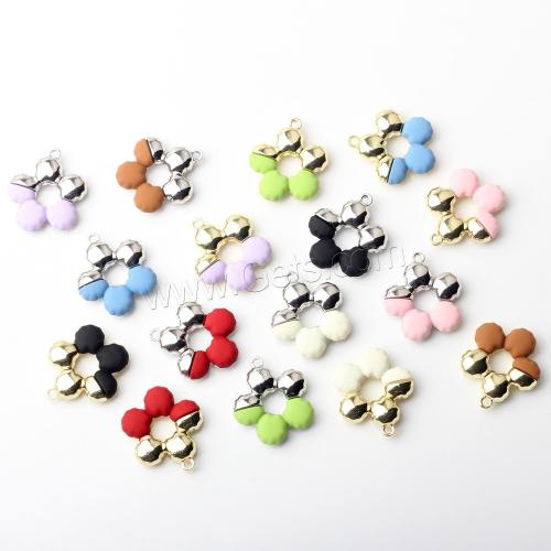 Zinc Alloy Enamel Pendants, Flower, plated, DIY & hollow [