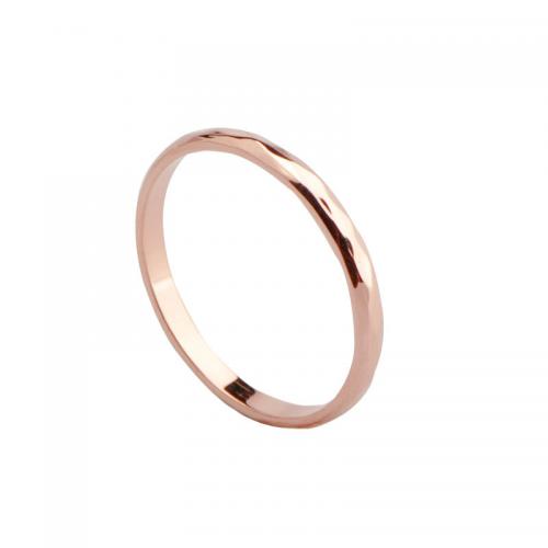 Anillo de dedo de acero Titanium de, Partículas de acero, chapado, diverso tamaño para la opción & para mujer, color de rosa dorada, Vendido por UD