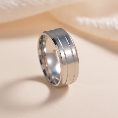 Edelstahl Fingerring, 304 Edelstahl, Modeschmuck & unisex & verschiedene Größen vorhanden, keine, Width 8mm,Thickness 2mm, verkauft von PC