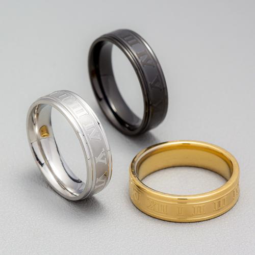 Edelstahl Fingerring, 304 Edelstahl, Modeschmuck & verschiedene Größen vorhanden & für den Menschen, keine, Width 6mm,Thickness 2mm, verkauft von PC