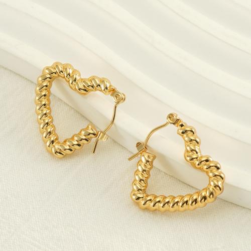 Boucle d'oreille en acier inoxydable Dangle, Acier inoxydable 304, Plaqué or 18K, bijoux de mode & styles différents pour le choix & pour femme, doré, Vendu par paire