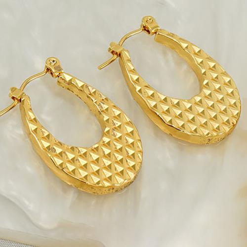 Boucle d'oreille en acier inoxydable Dangle, Acier inoxydable 304, Plaqué or 18K, bijoux de mode & pour femme, doré Vendu par paire