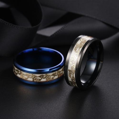 Edelstahl Fingerring, 304 Edelstahl, Modeschmuck & verschiedene Größen vorhanden & für den Menschen, keine, Width 8mm,Thickness 2mm, verkauft von PC