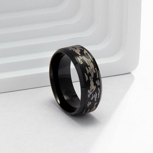 Edelstahl Fingerring, 304 Edelstahl, Modeschmuck & unisex & verschiedene Größen vorhanden, Width 8mm,Thickness 2mm, verkauft von PC