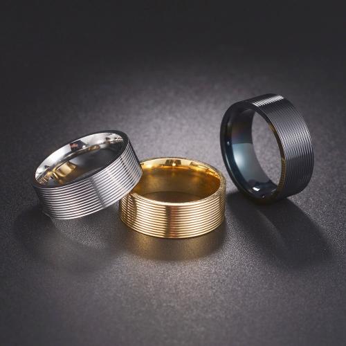 Edelstahl Fingerring, 304 Edelstahl, Vakuum-Ionen-Beschichtung, Modeschmuck & verschiedene Größen vorhanden & für den Menschen, keine, Width 8mm,Thickness 2.5mm, verkauft von PC