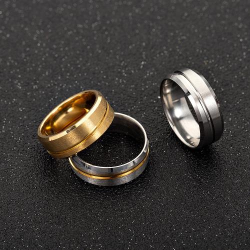 Edelstahl Fingerring, 304 Edelstahl, Modeschmuck & verschiedene Größen vorhanden & für den Menschen, keine, Width 8mm,Thickness 2mm, verkauft von PC