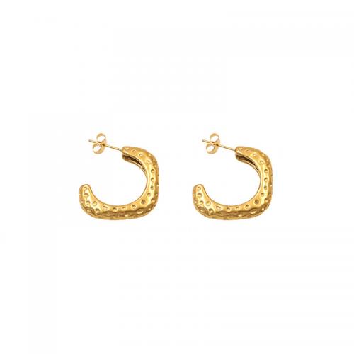 Boucles d'oreilles en acier titane, Placage ionique sous vide, bijoux de mode & pour femme, Or Vendu par paire