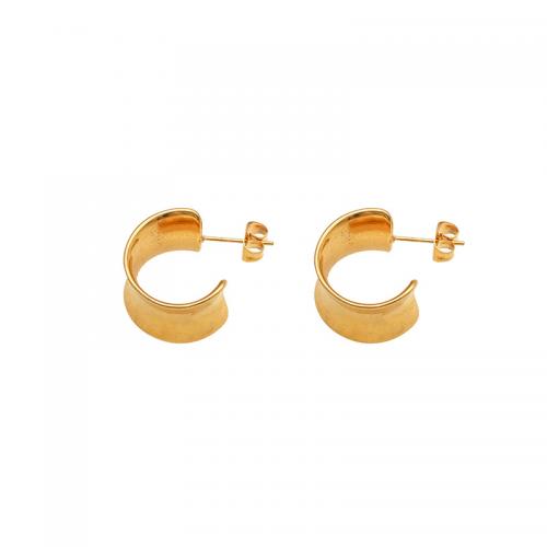 Boucles d'oreilles en acier titane, Placage ionique sous vide, bijoux de mode & styles différents pour le choix & pour femme, Or, Vendu par paire