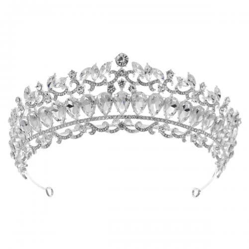 Bridal Tiaras, Zinc Alloy, plated, for woman & with rhinestone 