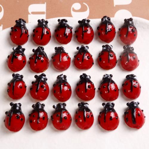 Animal Lampwork Beads, Ladybug, stoving varnish, DIY 