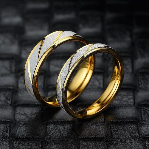 Edelstahl Fingerring, 304 Edelstahl, Modeschmuck & unisex & verschiedene Größen vorhanden, goldfarben, Width 4/6mm,Thickness 2mm, verkauft von PC