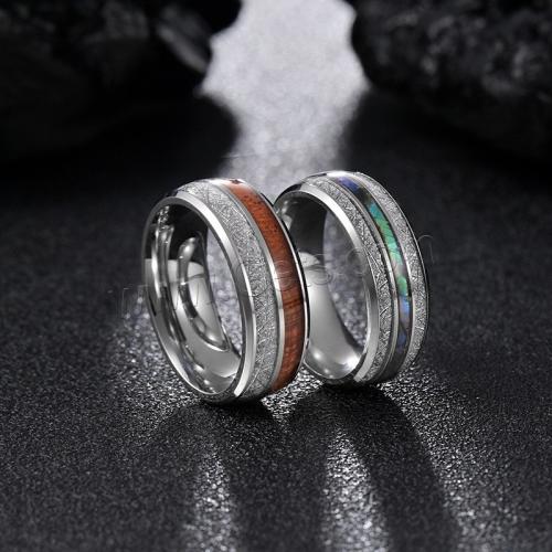 Edelstahl Fingerring, 304 Edelstahl, Modeschmuck & unisex & verschiedene Größen vorhanden, keine, Width 8mm,Thickness 2.2mm, verkauft von PC