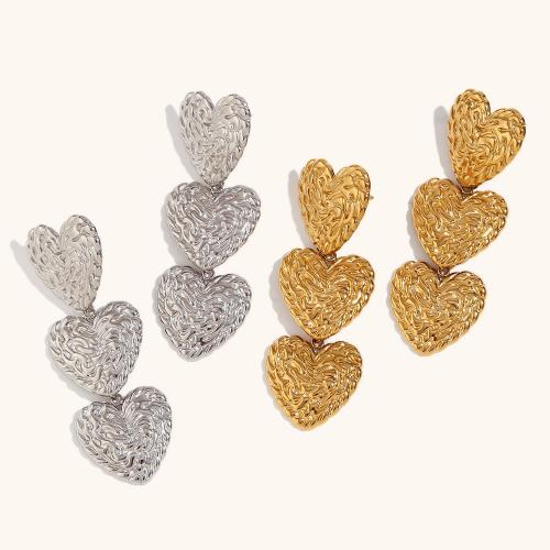 Stainless Steel Drop Earring, 316L Stainless Steel, Heart, Vacuum Ion Plating, fashion jewelry & for woman [