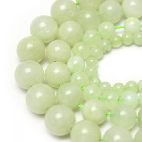 Perles de pierre gemme unique, Calcédoine verte, Rond, poli, DIY & normes différentes pour le choix, vert clair, Vendu par brin