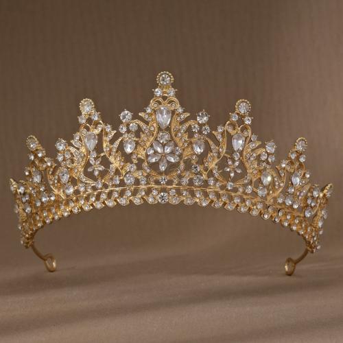 Bridal Tiaras, Zinc Alloy, plated, for woman & with rhinestone 