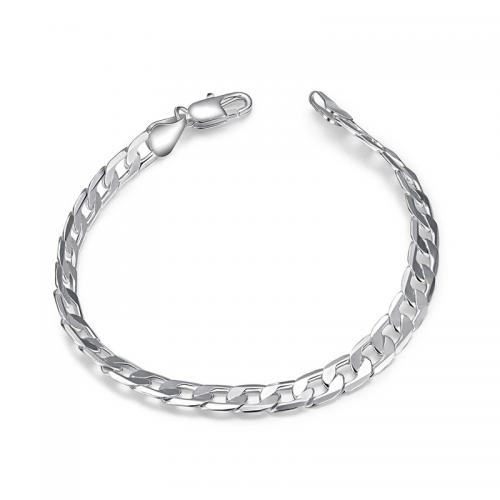 Sterling Silver Bracelets, 925 Sterling Silver, plated, Unisex silver color 