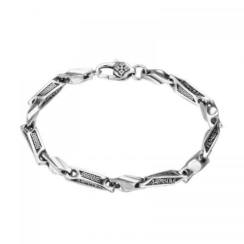 Sterling Silver Bracelets, 925 Sterling Silver, Antique finish, Unisex & enamel, silver color Approx 18 cm 