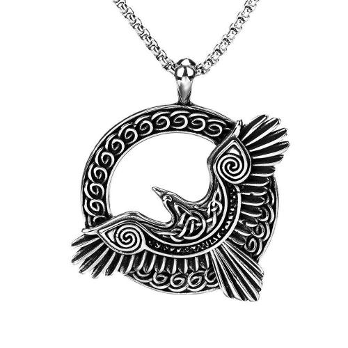 Titanium Steel Necklace, Bird, plated, vintage & for man & hollow & blacken Approx 23.6 Inch 