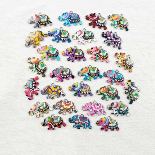 Zinc Alloy Enamel Pendants, silver color plated, random style & DIY & mixed, mixed colors [