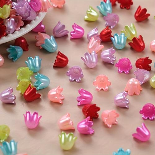 Términos de Plástico, Perlas plásticas, Flor, barniz de secado al horno, Bricolaje, más colores para la opción, 11mm, aproximado 1000PCs/Bolsa, Vendido por Bolsa[