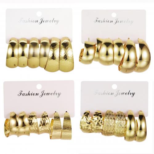 Zinc Alloy Stud Earring, plated, three pieces & fashion jewelry & for woman [