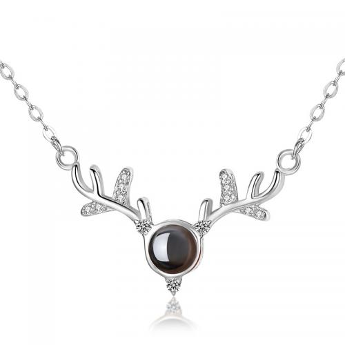 argent sterling 925 Collier de projection miniature, avec 5CM chaînes de rallonge, Bois, Placage, pavé de micro zircon & pour femme, plus de couleurs à choisir Environ 40 cm, Vendu par PC