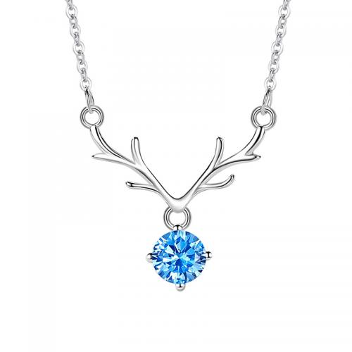 Zircon cubique Micro Pave collier en argent sterling, argent sterling 925, avec 5CM chaînes de rallonge, poli, pavé de micro zircon & pour femme, plus de couleurs à choisir Environ 40 cm, Vendu par PC