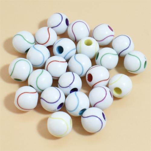 Acrylic Jewelry Beads, Round, stoving varnish, DIY 12mm, Approx [