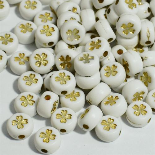 Acrylic Jewelry Beads, Flat Round, stoving varnish, DIY Approx [