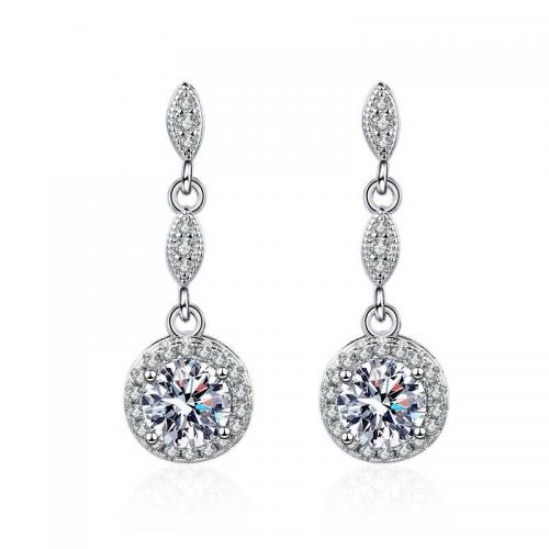 Cubic Zirconia Micro Pave Brass Earring, fashion jewelry & micro pave cubic zirconia & for woman 