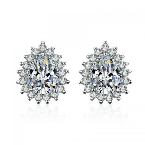 Cubic Zirconia Micro Pave Brass Earring, fashion jewelry & micro pave cubic zirconia & for woman 