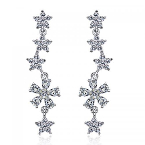 Cubic Zirconia Micro Pave Brass Earring, fashion jewelry & micro pave cubic zirconia & for woman 