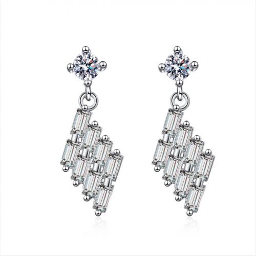 Cubic Zirconia Micro Pave Brass Earring, fashion jewelry & micro pave cubic zirconia & for woman 