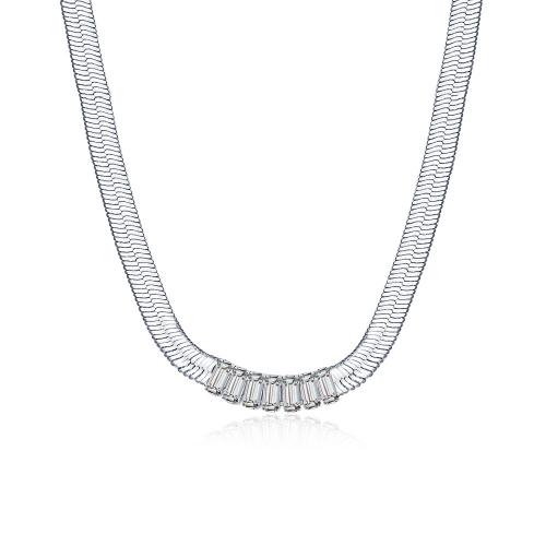 Cubic Zircon Micro Pave Brass Necklace, with 50mm extender chain, fashion jewelry & micro pave cubic zirconia & for woman .5mm Approx 400 mm [