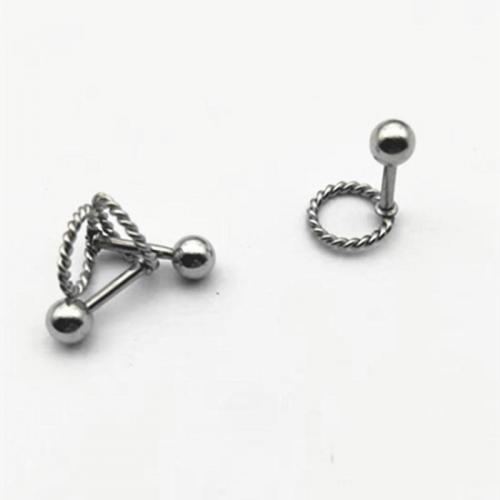 Boucles d'oreilles en acier titane, Placage, unisexe, argent Vendu par PC