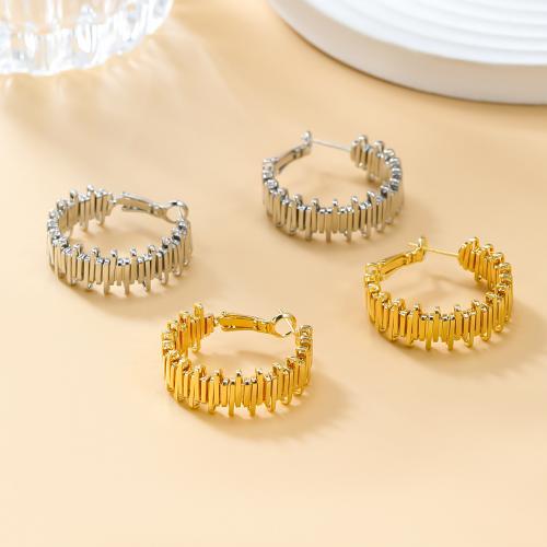 Brass Hoop Earring, plated, fashion jewelry & for woman [