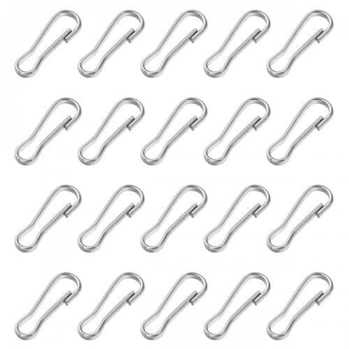 201 Edelstahl Snap Hook Haken, DIY, originale Farbe, 7x20mm, 100PCs/Tasche, verkauft von Tasche