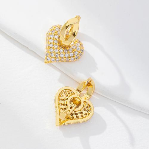 Cubic Zirconia Micro Pave Brass Earring, real gold plated, micro pave cubic zirconia & for woman [