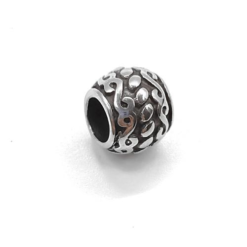 Titanium Steel Spacer Bead, Round, Antique finish, DIY & large hole [