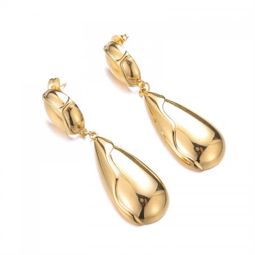 Stainless Steel Drop Earring, 304 Stainless Steel, fashion jewelry & for woman, golden 