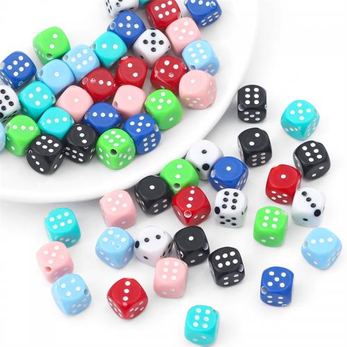 Enamel Acrylic Beads, Cube, DIY 10mm, Approx 