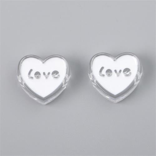 Enamel Acrylic Beads, Heart, DIY Approx 4mm 