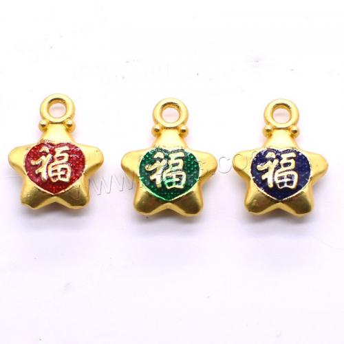 Zinc Alloy Enamel Pendants, Star, plated, DIY [