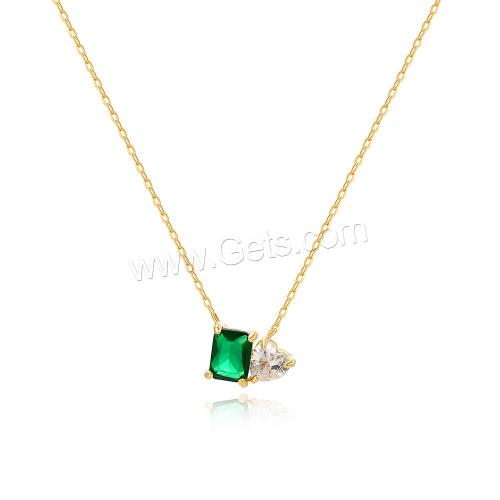 Brass Cubic Zirconia Necklace, plated, micro pave cubic zirconia & for woman [