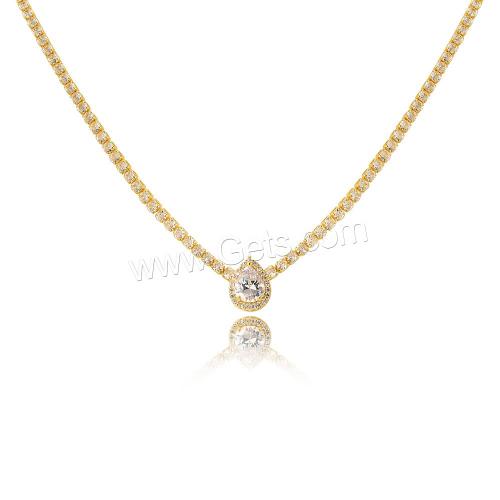 Brass Cubic Zirconia Necklace, plated, micro pave cubic zirconia & for woman [