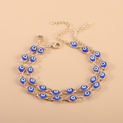 Evil Eye Jewelry Bracelet, Zinc Alloy, with Resin, fashion jewelry & for woman Approx 21 cm 