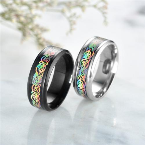 Edelstahl Fingerring, 304 Edelstahl, Modeschmuck & unisex & verschiedene Größen vorhanden, keine, 8mm, verkauft von PC