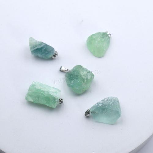 Gemstone ювелирные изделия Кулон, Зеленый флюорит, ювелирные изделия моды & DIY, зеленый, Length about 15-25mm, продается PC