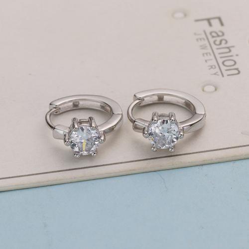 Cubic Zirconia Micro Pave Sterling Silver Earring, 925 Sterling Silver, fashion jewelry & micro pave cubic zirconia & for woman 